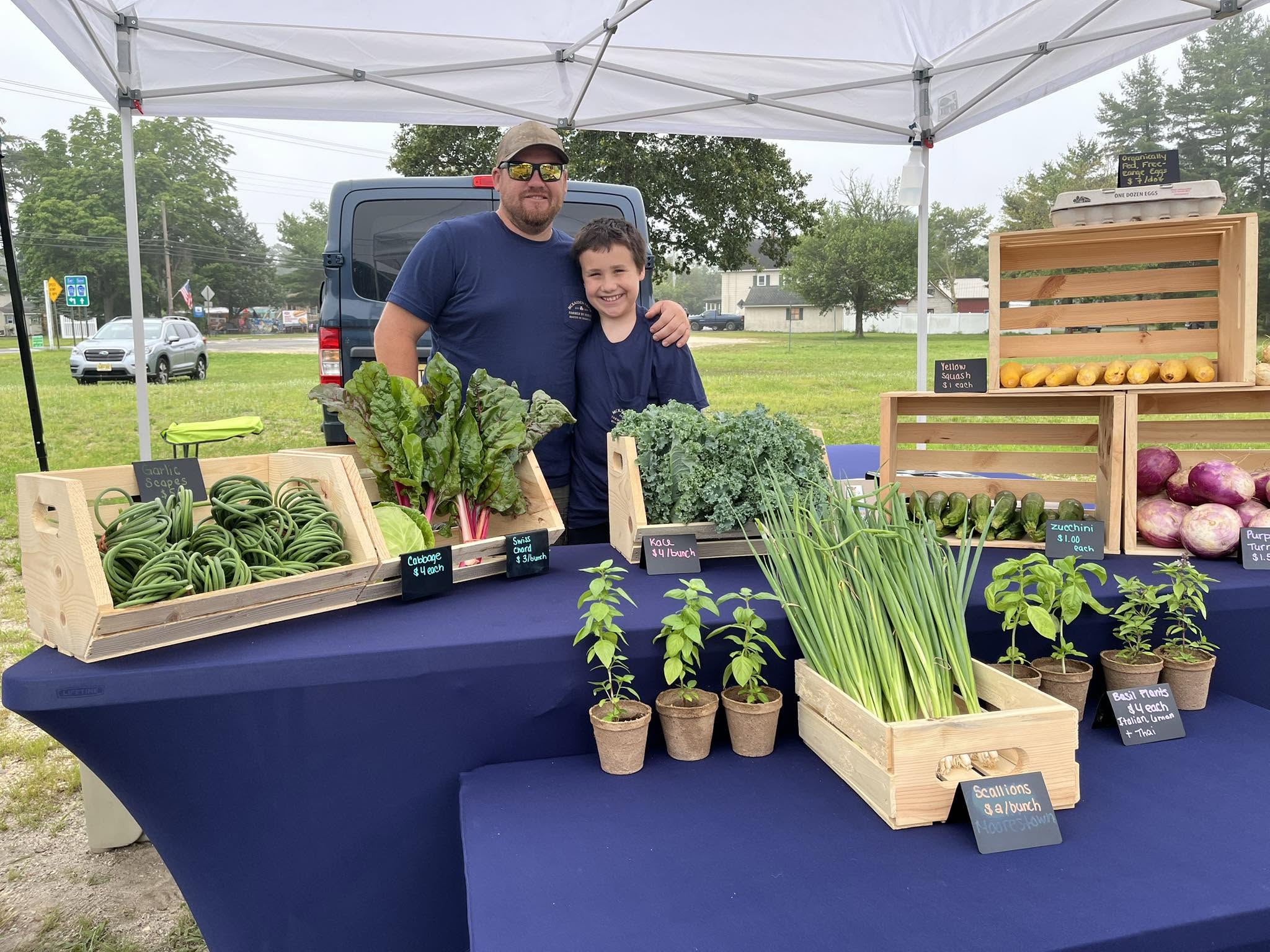 Ladies Auxiliary farmers market vendor table